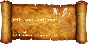Méhesi Józsa névjegykártya